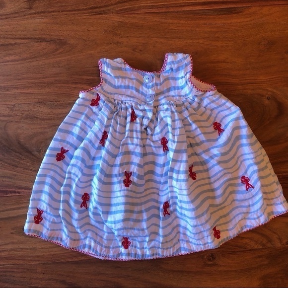 Cotton Kids Stripe with Red Lobsters Dress - Picture 4 of 5
